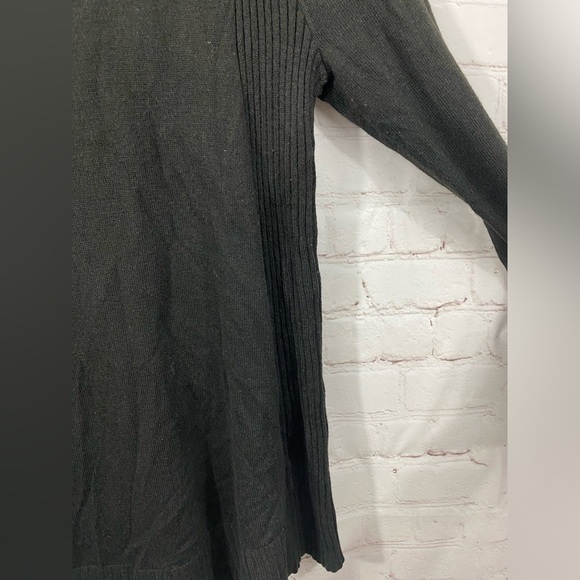 Loft Sweater Womens Size Small Black Round Neck Cotton Thin Cable Knit Top - Picture 3 of 6